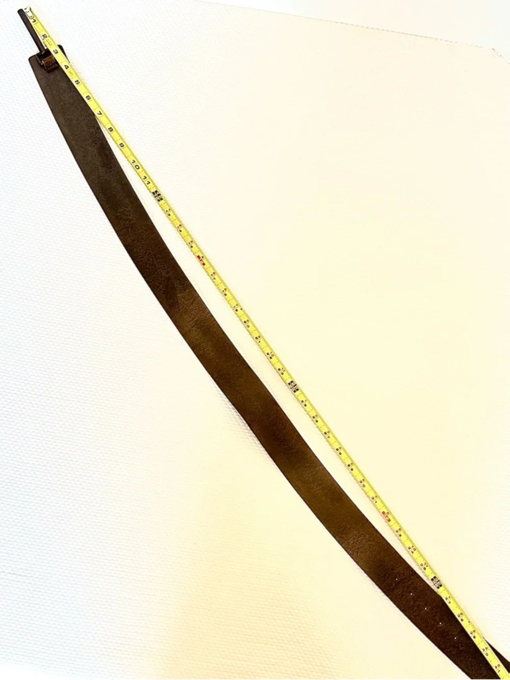 Kenneth Cole Wide Modeled Brown Leather Belt Minimalist Buckle Festival